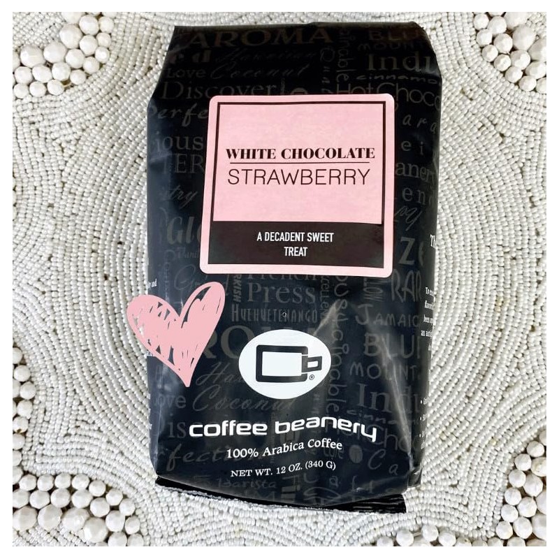 White Chocolate Strawberry Flavored Coffee, Specialty Arabica Coffee, Medium Roast,