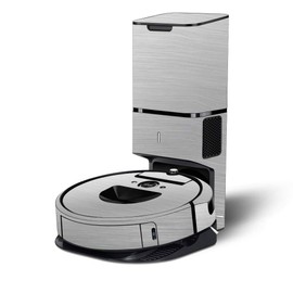 MightySkins Skin Compatible with iRobot Roomba i7+ Robot Vacuum - Cold Steel | Protective, Durable, and Unique Vinyl Decal wrap Cover | Easy to Apply, Remove, and Change Styles | Made in The USA