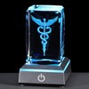 YWHL Crystal Doctor Gifts - Figura de caduceo 3D grabada