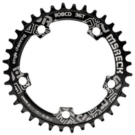 MSRECK 110 BCD Narrow Wide Chainring 36T 38T 40T 42T 44T 46T 48T 50T 52T for 7 to 12 Speed Road Bike (Black Round, 46T)