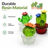 4 PCS Crystal Cactus Car Dashboard Decoration, Mini Interior Ornament