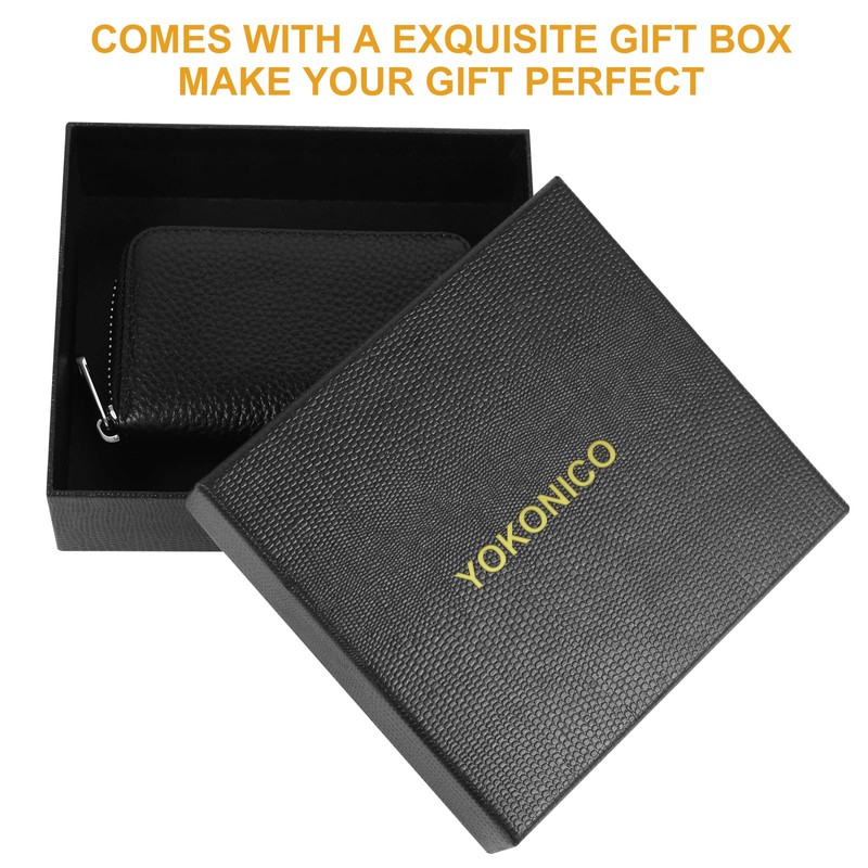 YOKONICO Credit Card Holder RFID Blocking Genuine Leather Credit Card