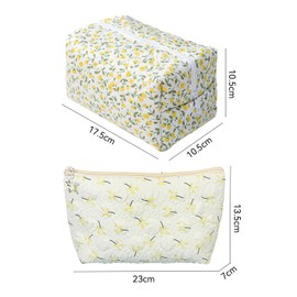 2 Pieces Of Floral Makeup Bag, Ladies Storage Bag, Cute Makeup Bag, Large-Capacity Toiletry Bag, Travel Supplies.