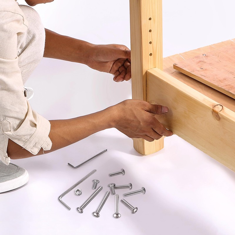 400 Pcs M4 Bolts and Nuts Set, Hex Socket Button