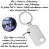Engraved stainless steel key ring with cut-out heart, medium maturity