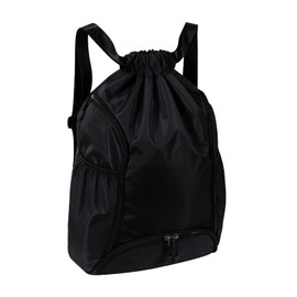Luxvara Unisex Drawstring Backpack with Compartment, Water Resistant String Sackpack with Water Bottle Pockets, Drawstring Gym Bag, Students School Bag with Wet And Dry Separation for School Sports