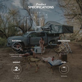 Gas One Backpacking Camping Stove - Pocket Rocket Stove with Piezo Ignition and Case for Isobutane fuel