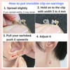 MiyabiGrace - arete de clip para mujer, diseño rectangular de