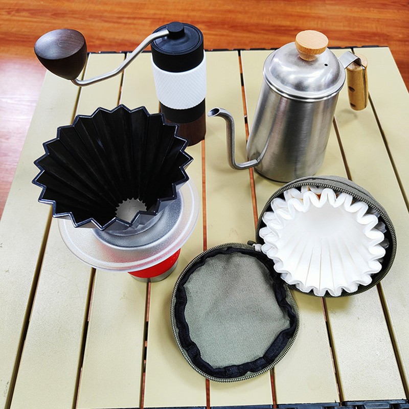Coffee Filter Storage Bag Reusable Waterproof Canvas Portable Coffee Cone