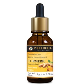 Pureindia Turmeric Essential Oil, 30 ml | Skin Acne, Healthy Hair, Scalp & Aromatherapy | 100% Pure, Natural & Undiluted Premium Essential Oil