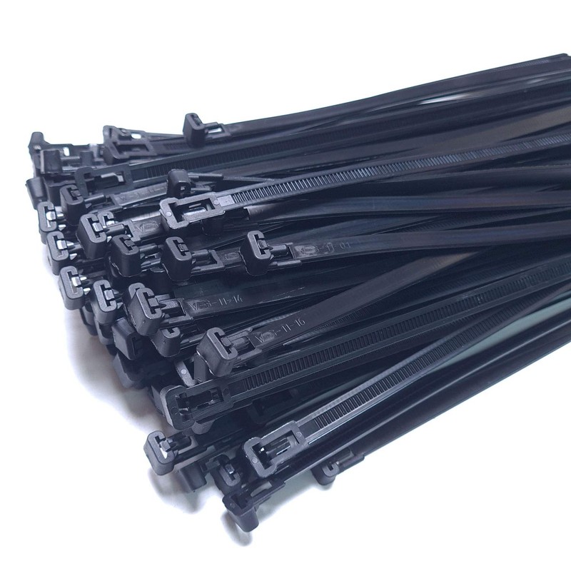 Pack of 10 Cable Ties Resealable 300 mm x 7.6