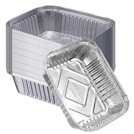 MaT store Aluminum Pots Disposable Aluminum Plates Disposable Dishes BBQ Outdoor Square Plates (Set of 30)