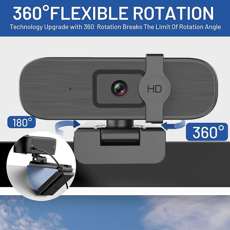 Nolansend 4K Webcam for PC, With Privacy Cover, White Balance,