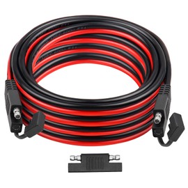 SAE Extension Cable 30FT–Heavy Duty 10AWG Tinned Copper Wire with SAE Battery Cable Terminal Connectors for Automotive, RV, Marine, and Solar Applications.
