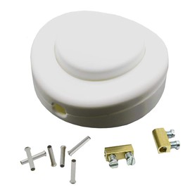 Foot Pedal Switch White + Ferrules + Connection Terminals for 2G/3G Cable 250V/2A Foot Switch Cord Switch
