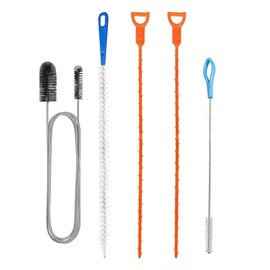 MSLSOZ 5 Piece Drain Unclogger and Cleaning Tool Set, Sink Unclogger, Drain Unclogger Set, Drain Unblocker Tool, Plug Unclogger Drain Unclogger, Reusable Drain Hair Unblocker.
