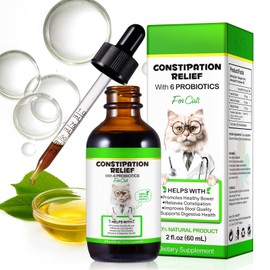 newseel Cat Constipation Relief, Natural Liquid Cat Laxatives with 6 Probiotics for Cats Constipation, Promotes Digestive Health, Roast Chicken Flavour, 2 fl.oz
