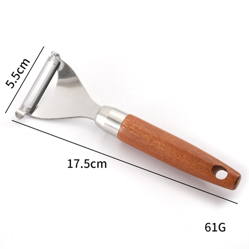 Potato Vegetable Peeler, Premium Wood, Stainless Steel Speed Potatoes Good