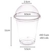AIOS 50 x Smoothie Cups with Dome Lids Made from