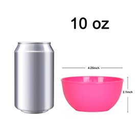 Youngever 9 Pack 300ml Small Plastic Bowls, Kids Plastic Bowls, Toddler Bowls Set of 9 in 9 Assorted Colors (Pink)