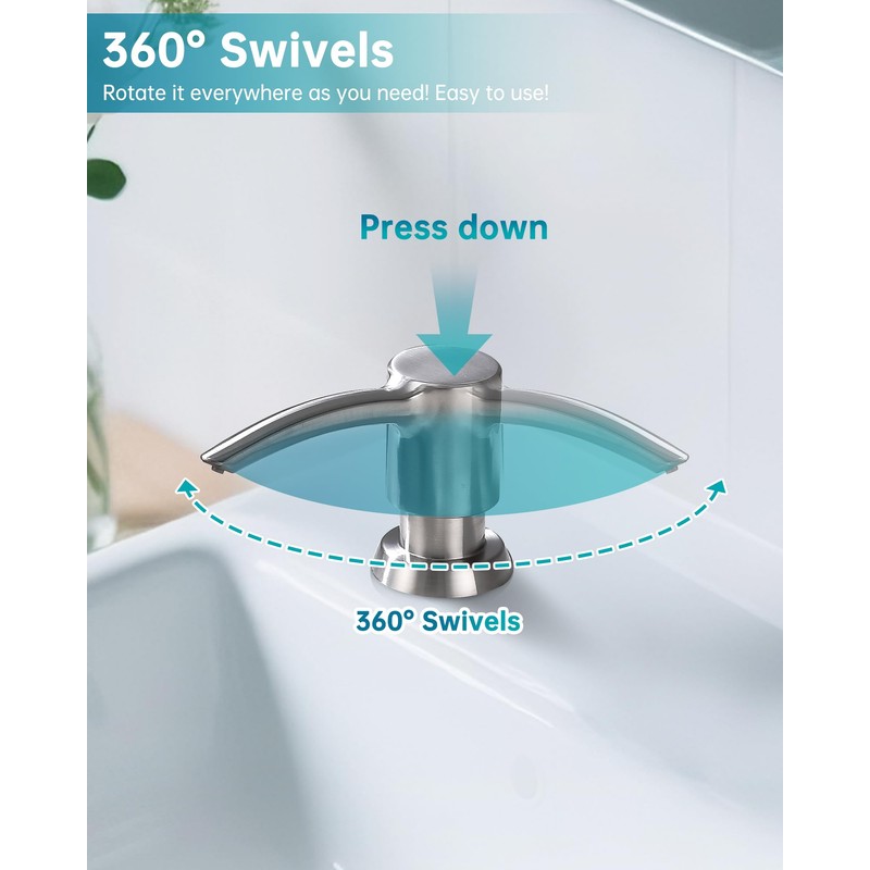 Brushed Nickel Soap Dispenser for Kitchen Sink, Built in Sink