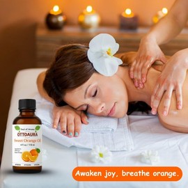 Sweet Orange Essential Oil 4oz with Dropper – 100% Pure & Natural Cold Pressed – Therapeutic Grade Citrus sinensis Oil for Aromatherapy, Skin, Hair, Diffuser, Cleaning & DIY – by OTTO AURA