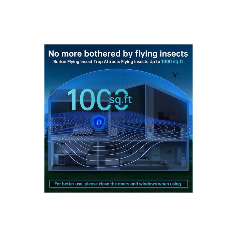 BURLAN Flying Insect Trap with UV Light & Glue Board