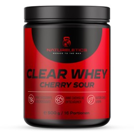Natureletics Clear Whey, Cherry Sour, No Chemical Defoamer, No Sweeteners, No Artificial Flavours, 500 g, 16 Servings