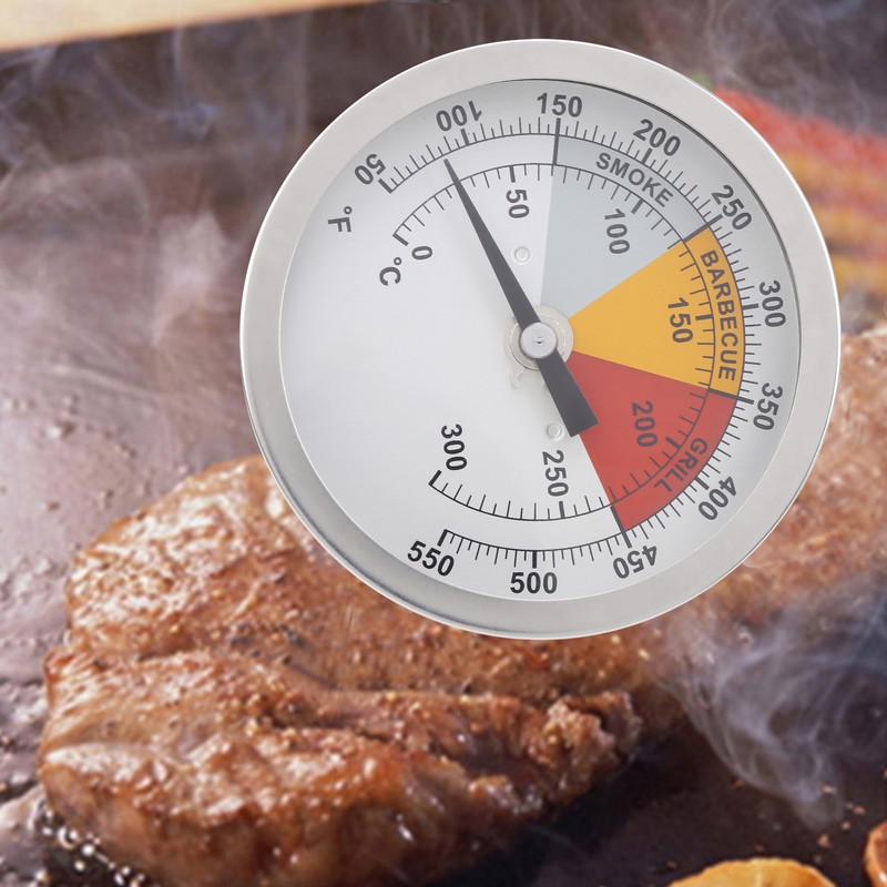 0‑300℃ 1/2in NPT Stainless Steel Grill Thermometer Oven Temperature Meter