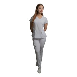 Uniforme Clinico Daff Antifluidos-stretch + Gorro Qx. Regalo Blanco Lisa Ch