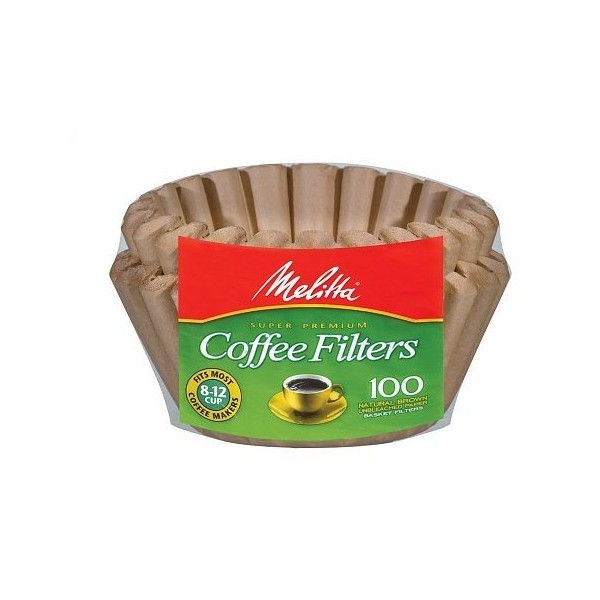 Melitta Basket Coffee Filters, Natural Brown, 8-12 Cup 100.0ea -
