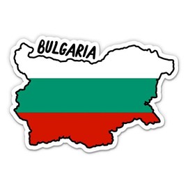 Squiddy Bulgaria Map with Flag - Vinyl Sticker for Car, Laptop, Notebook - 5"