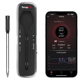 TempPro TempSpike 500ft Wireless Meat Thermometer with Upgraded Meat Probe | Bluetooth Meat Thermometer for Cooking Kitchen Oven Smoker, Rechargeable