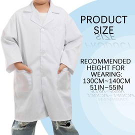 MIVAIUN Laboratory Coat, Doctor's Coat for Children, Children, White Doctor's Coat, Laboratory Coat, White Seal, Children's Scientist Doctor Costume, Doctor Scientist Dress Up Accessories for Boys