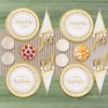 Tyzarglef 175PCS Happy Birthday Plates and Napkins Party Supplies, Gold