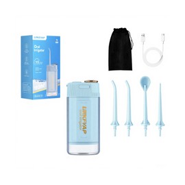 Water Flossers for Teeth, Water Picks for Teeth Cleaning & Flossing, 180ML Mini Collapsible Portable Waterproof Electric Water Dental Flosser for Travel Business, 3 Modes and 4 Jet Tips, Light Blue