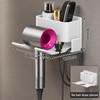 Wall-Mounted Hair Dryer Holder for Bathroom Organization – No-Drill Aluminum