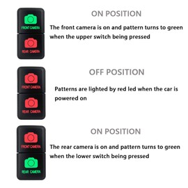 BACAUTOPARTS Front/Rear Camera Push Button Switch Red & Green Backlit Push Switch Replacement Kit for Toyota Landcruiser Prado Tacoma 4Runner 3Amp/12V (1.54'' X 0.83'')