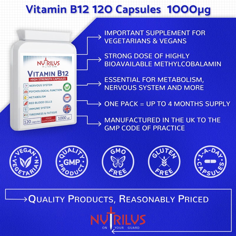 Vitamin B12 120 High Strength Capsules 1000µg - One Daily