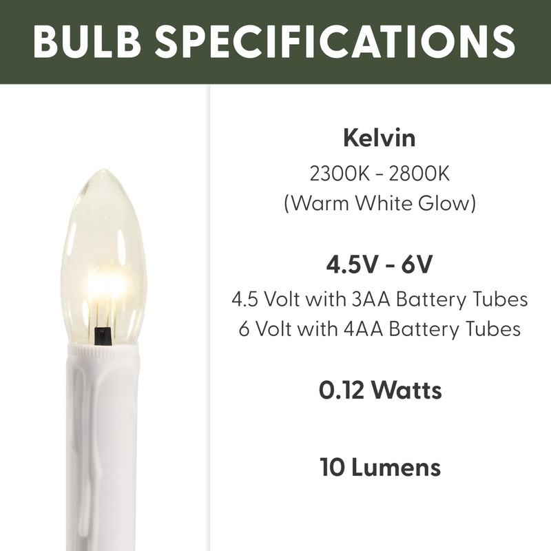 612 Vermont Programmable Ultra-Bright LED Window Candle Replacement Bulbs for