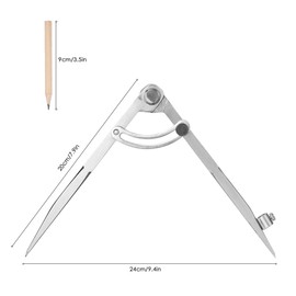 Professional Compass for Woodworking, 8 Inch Compass with Wings and Pencil Holder, Large Compass for Geometry, Compass Drawing Tool, Pencil Compass for Carpenters, Drawing Compass