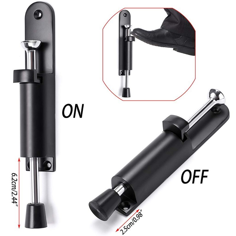 2 Pcs Heavy Duty Spring Loaded Door Stoppers Step-On Door