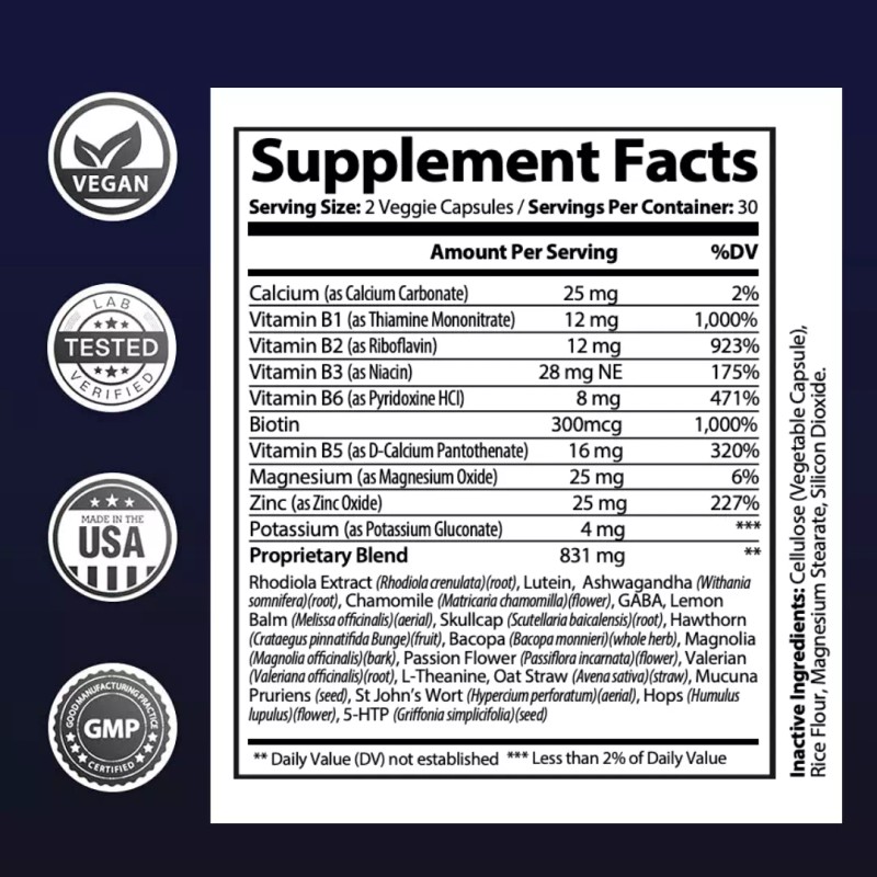 Anti-Anxiety Anti Anxiety Premium Formulation - 60 Capsules