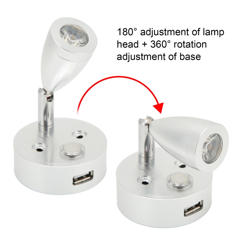 10V‑30V RV Reading Light LED Spotlight Bedside Lamp 3500K Warm