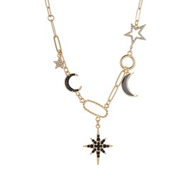 Sylph Moon Star Charm Necklace Star Necklace Moon Necklaces for Women Dainty Necklace Gold Chain Gift for Women
