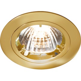 Knightsbridge IP20 230V/12V GU10/MR16 Brass Recessed Fixed Twist & Lock Downlight, Aluminium