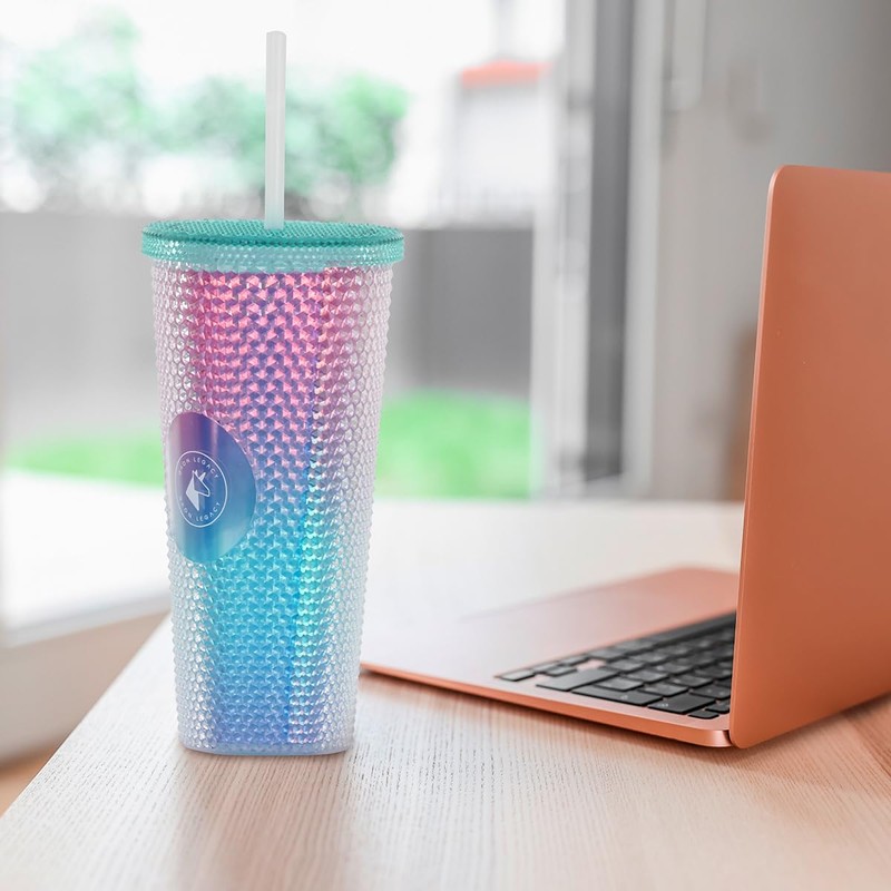 Vaso de Plástico Reusable con Doble Pared 710 ml Brillante