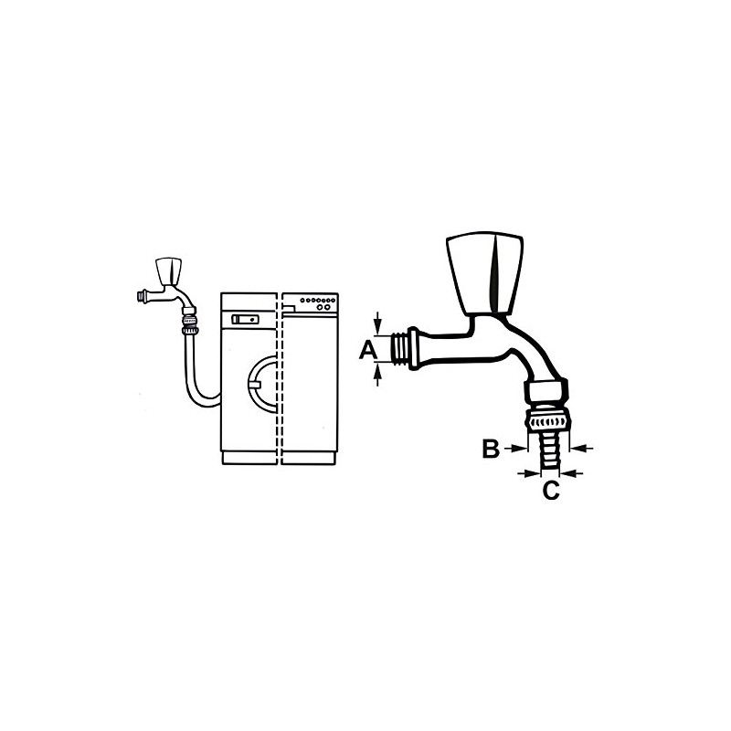 CORNAT TEC301301 Tap san.mod. 1/2" Chrome