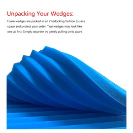 TEMGCUAM 48 Pack Acoustic Foam Panels |Acoustic Panels |1 "x12 "x12" Rapid Recovery Acoustic Wall Panels |High Density Sound Reducing Panels for Home Studio |With Adhesive Stickers 240PCS (Blue)