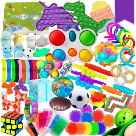 Fidget Toys, 75 Piezas Fidget Toys Set Juguetes Antiestres, Antiestres Juguetes para Aliviar la Ansiedad, Regalo Anti-ansiedad para Adultos y Personas con Autismo y TDAH